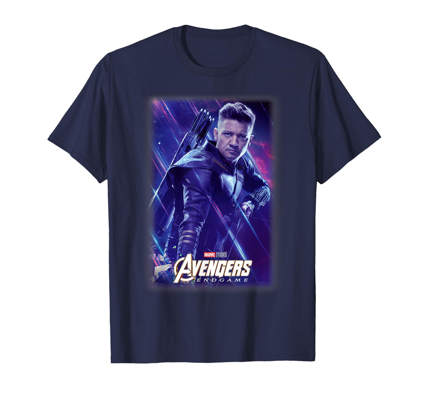Marvel Avengers Endgame Hawkeye Galactic Poster T-Shirt Small