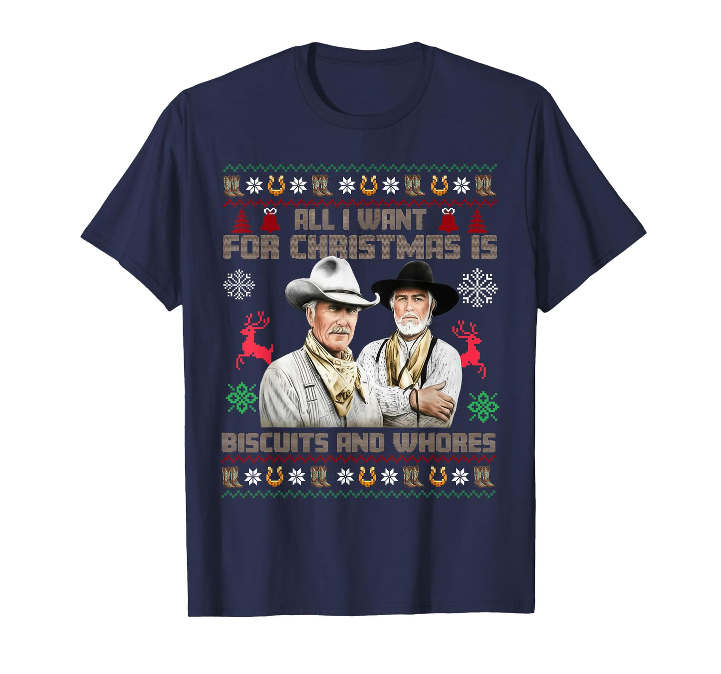 All I Want for Christmas is Biscuits Funny Ugly Christmas T-Shirt