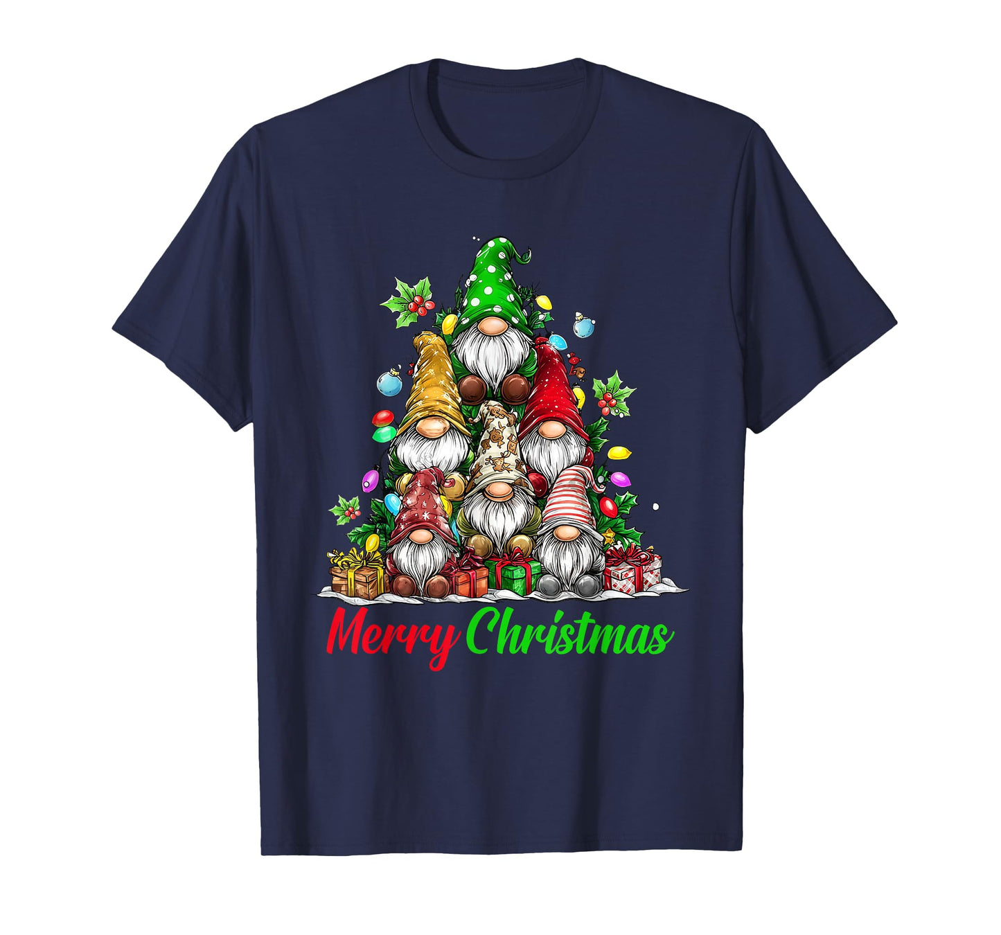 Gnomes Christmas Tree Pajamas Funny Gnome Holiday Xmas T-Shirt