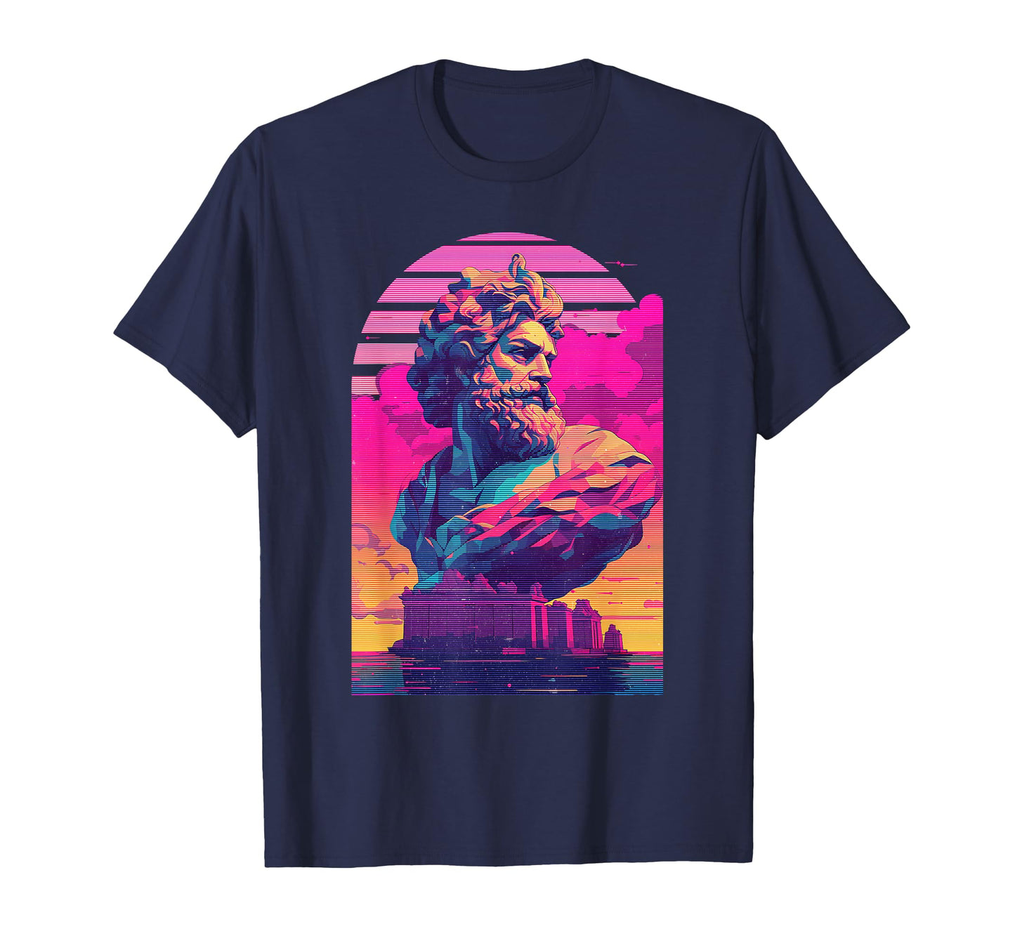 Zeus Jupiter Vaporwave Aesthetic Greek God Retrowave Graphic T-Shirt