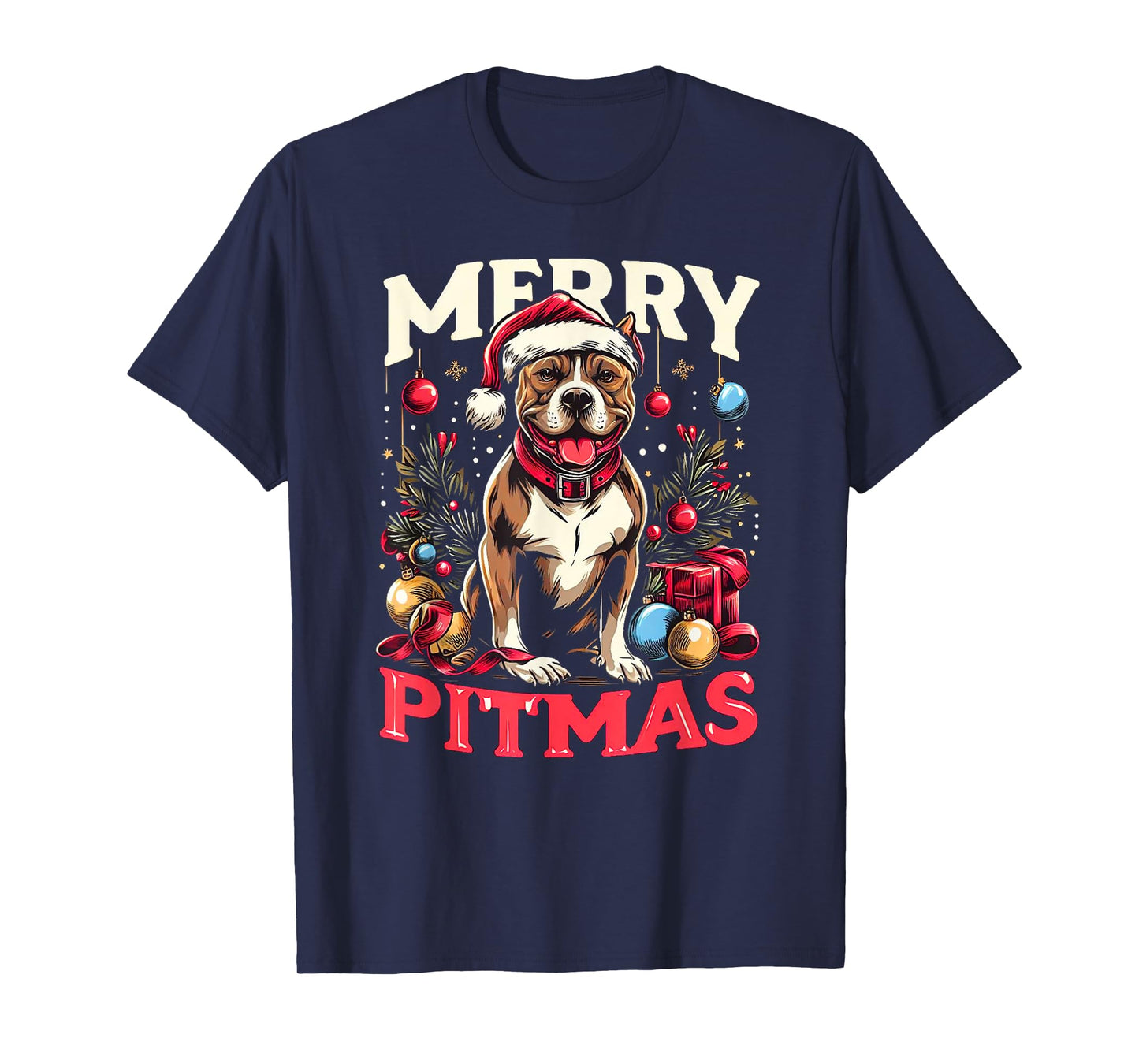 Merry Pitmas Pitbull Funny Christmas Sweater T-Shirt