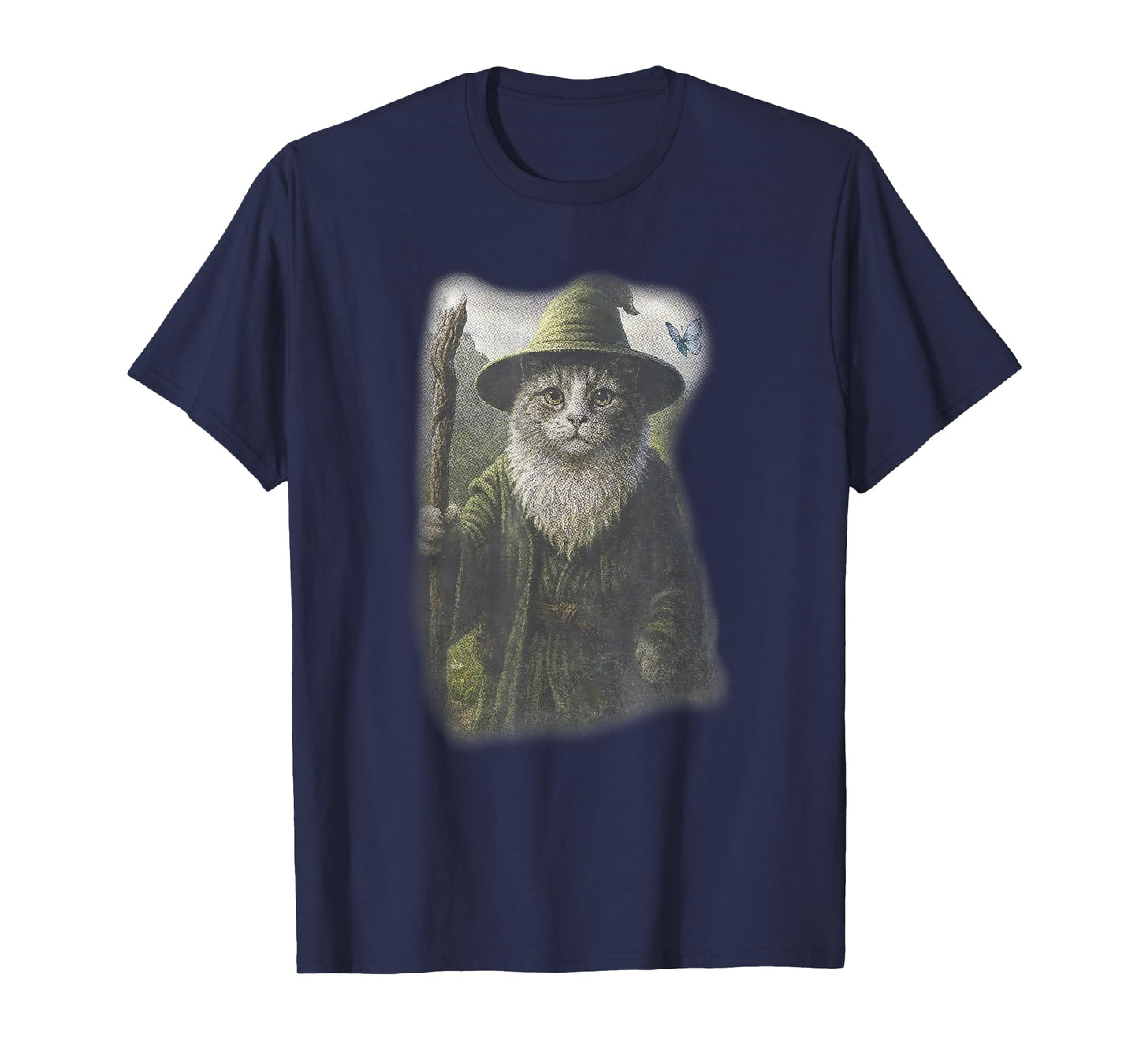 Funny Weird Kitten Wizard Ghost Cat Meme Catdalf Halloween T-Shirt