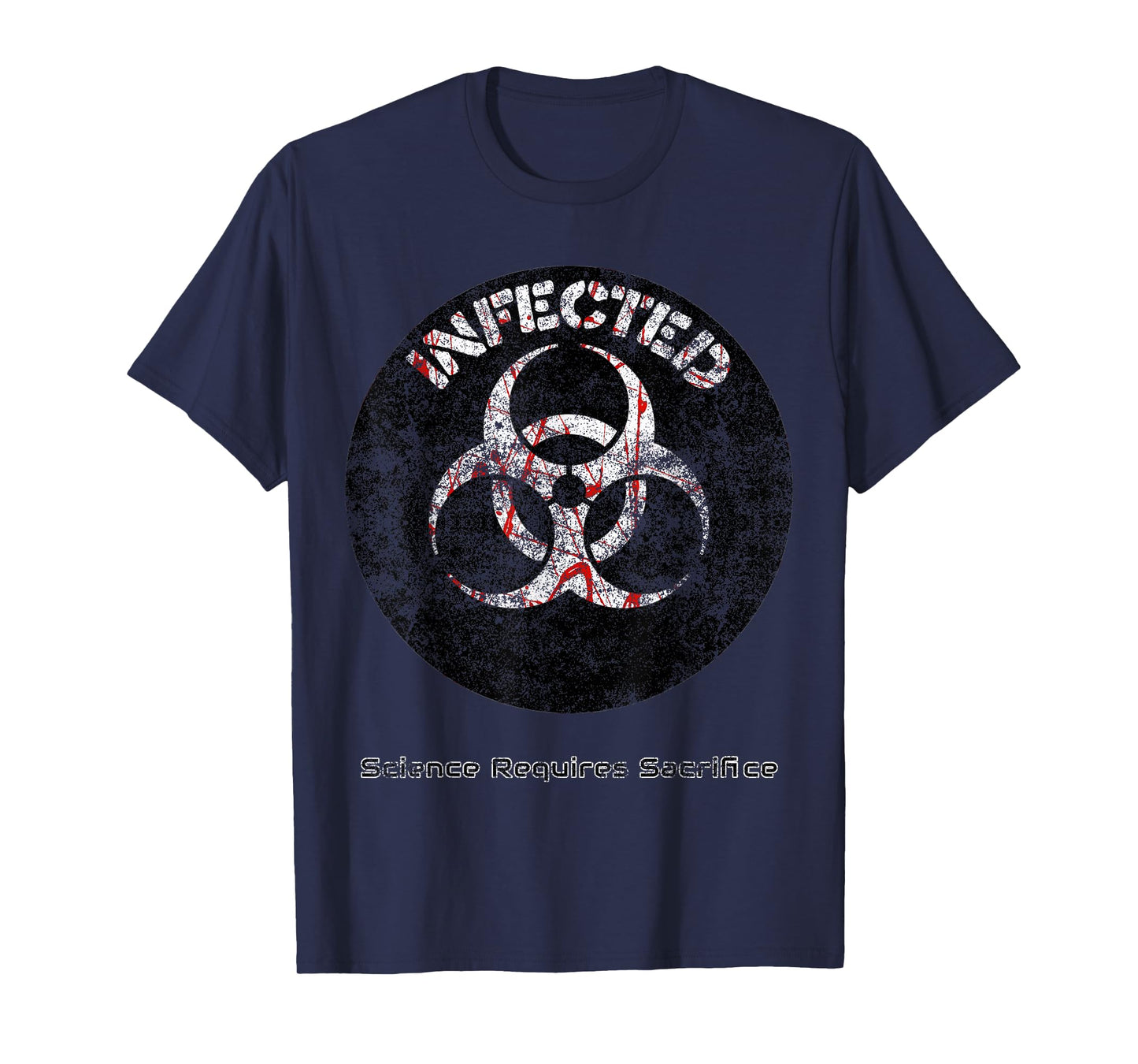 Infected Doomsday Halloween Zombie Biohazard Science party T-Shirt