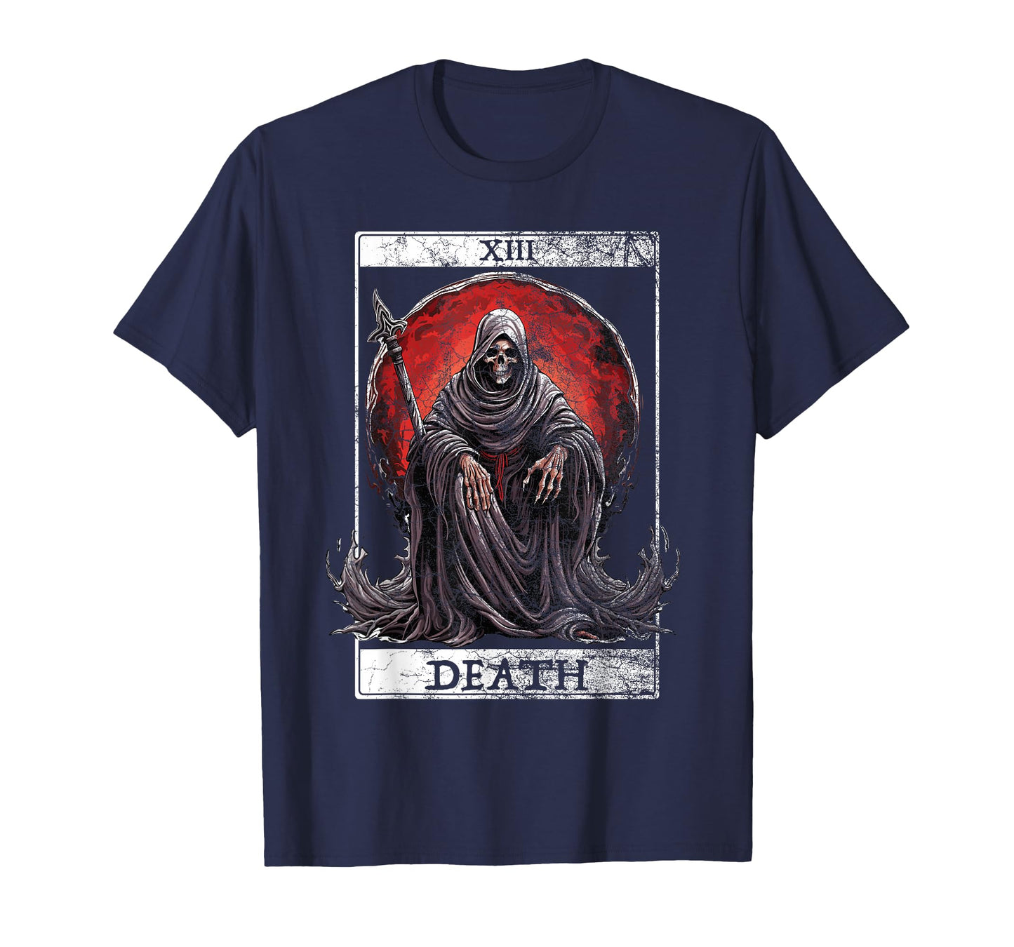 Vintage Tarot Card Death Reaper Occult Satan Unholy Horror T-Shirt