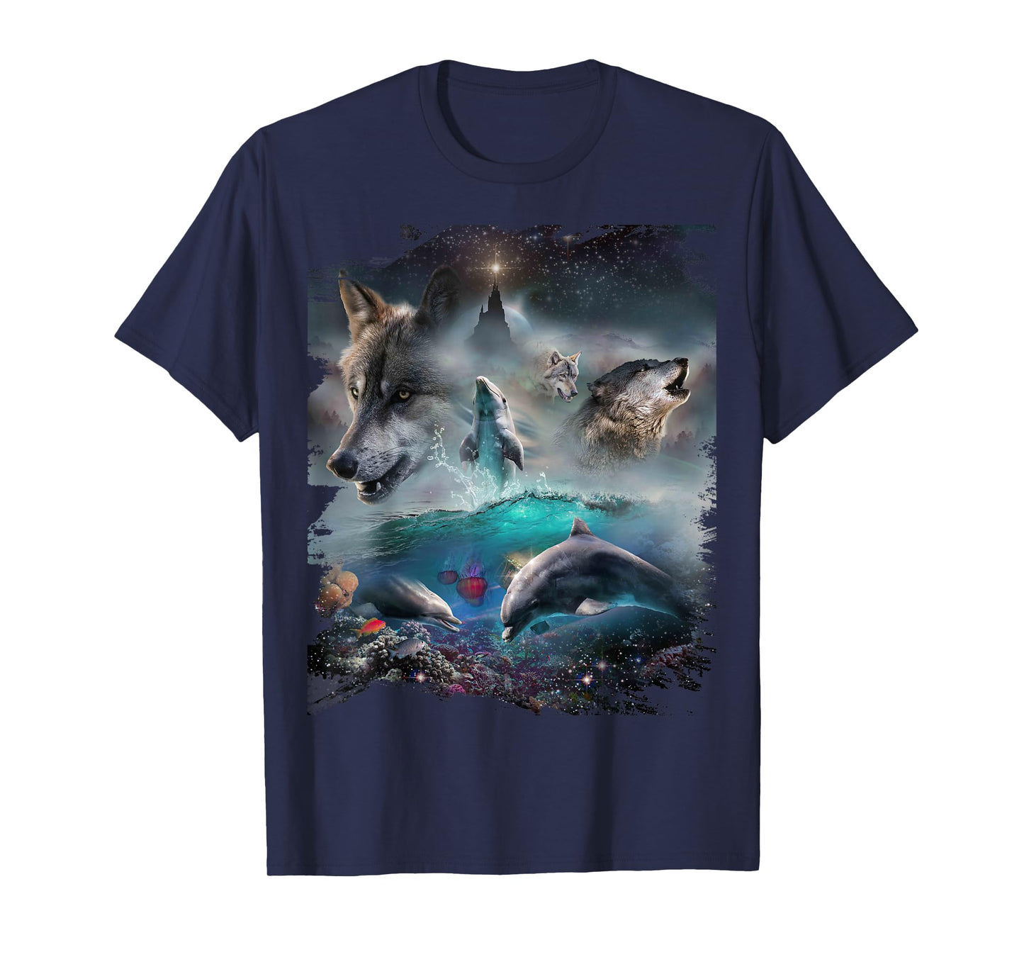 Wolf and Dolphin, Wolves and Dolphins, Mountain T-Shirt