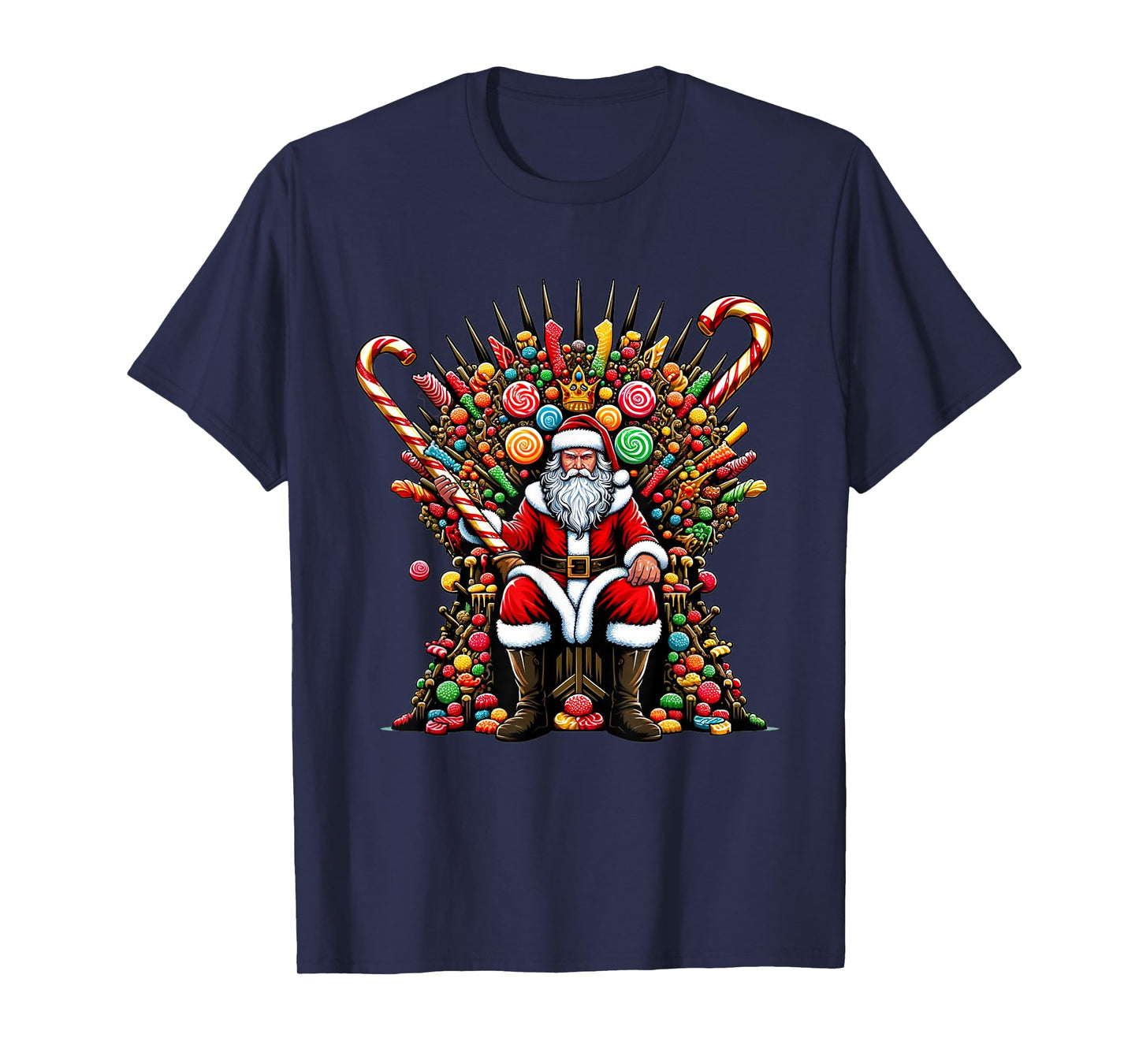 Candy Santa on a Festive Throne - Christmas Game Of Candy T-Shirt