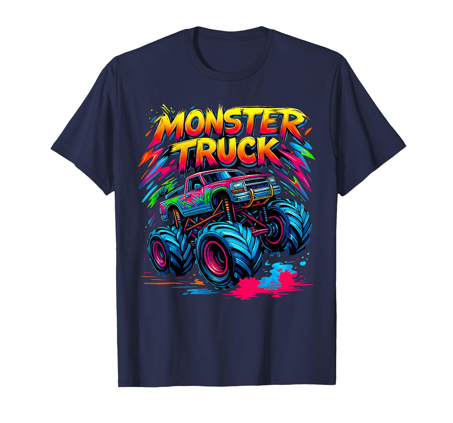 Monster Truck Retro Colorful Graffiti s Youth Adults T-Shirt