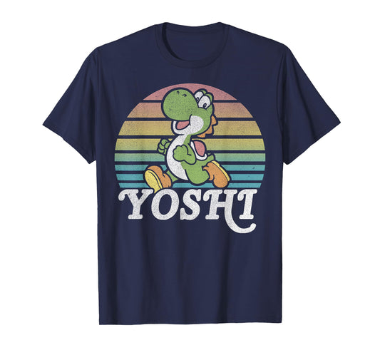Super Mario Yoshi Retro Line Run Portrait T-Shirt