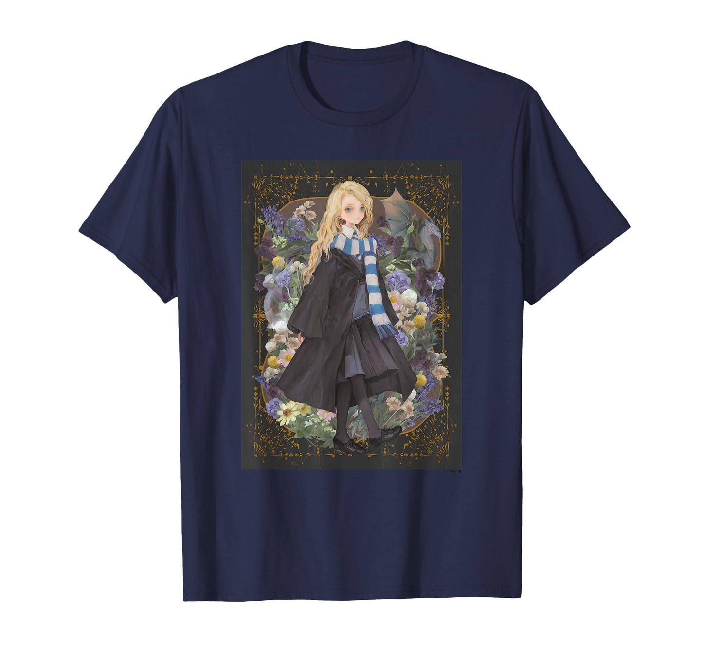 Harry Potter Deathly Hallows 2 Luna Lovegood Floral Portrait T-Shirt