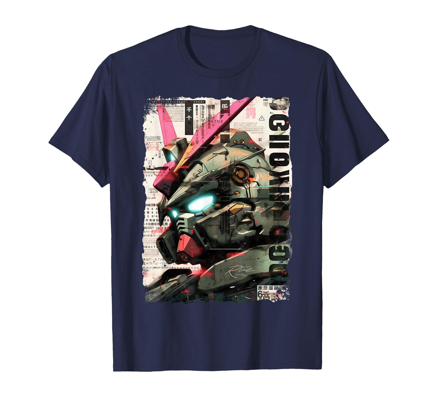 Cyberpunk Japanese cyborg futuristic robot T-Shirt, Small