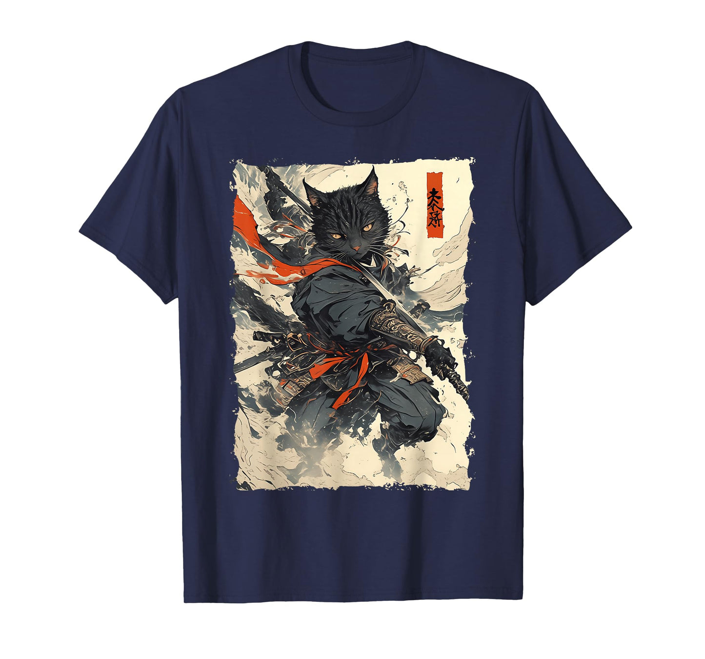 Samurai Cat - Japan Warrior Katana Power T-Shirt