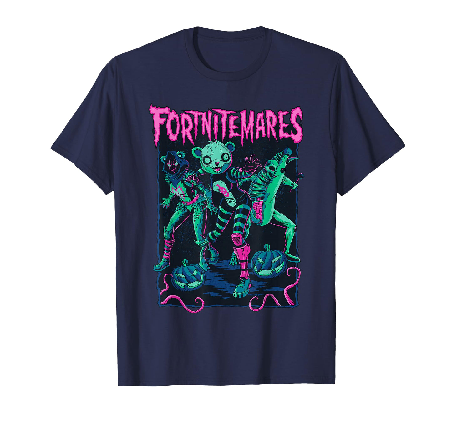 Fortnite Halloween Fortnitemares Retro Creepy Group Poster T-Shirt