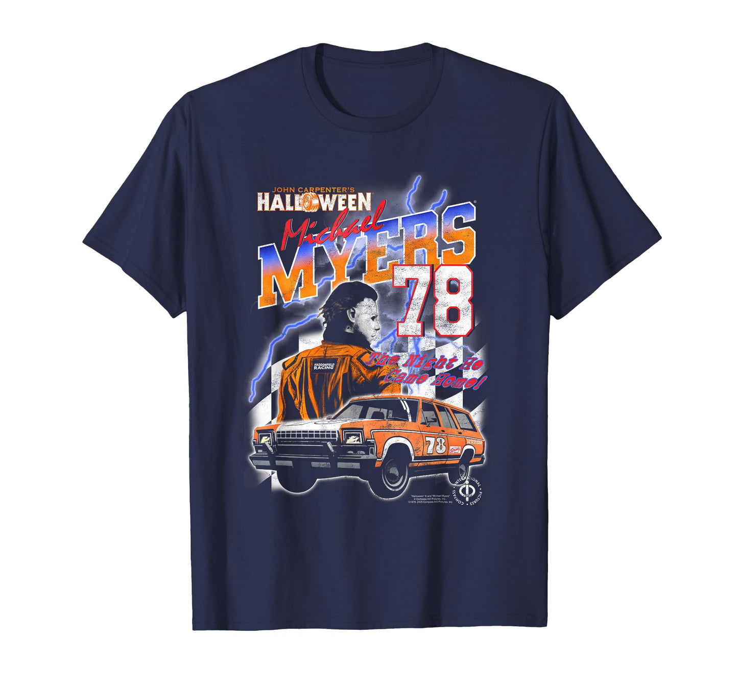 Halloween Haddonfield Racing Michael Myers 78 Horror Movie T-Shirt