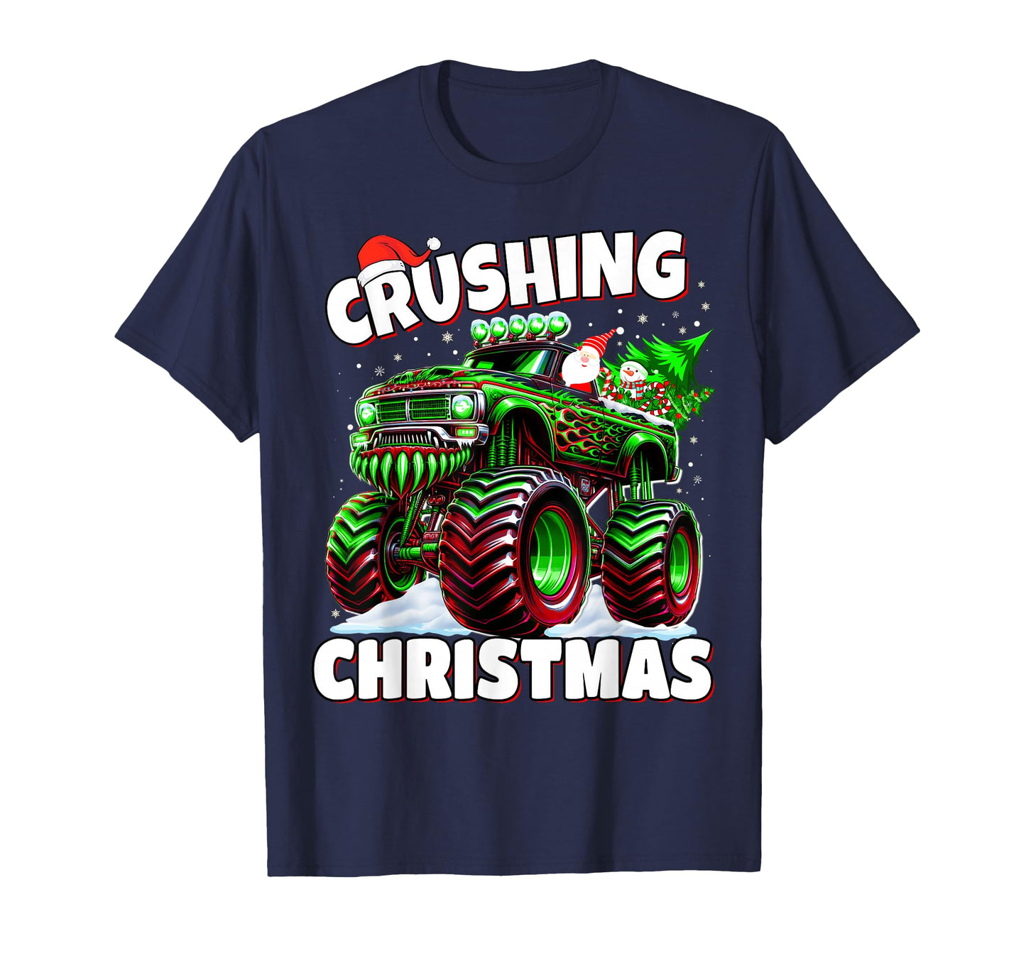 Crushing Christmas Truck for Boys Kids Holiday T-Shirt