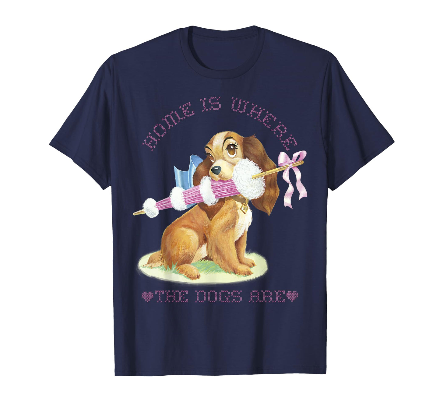 Disney Lady and The Tramp Lady Home is Where The Dogs are T-Shirt
