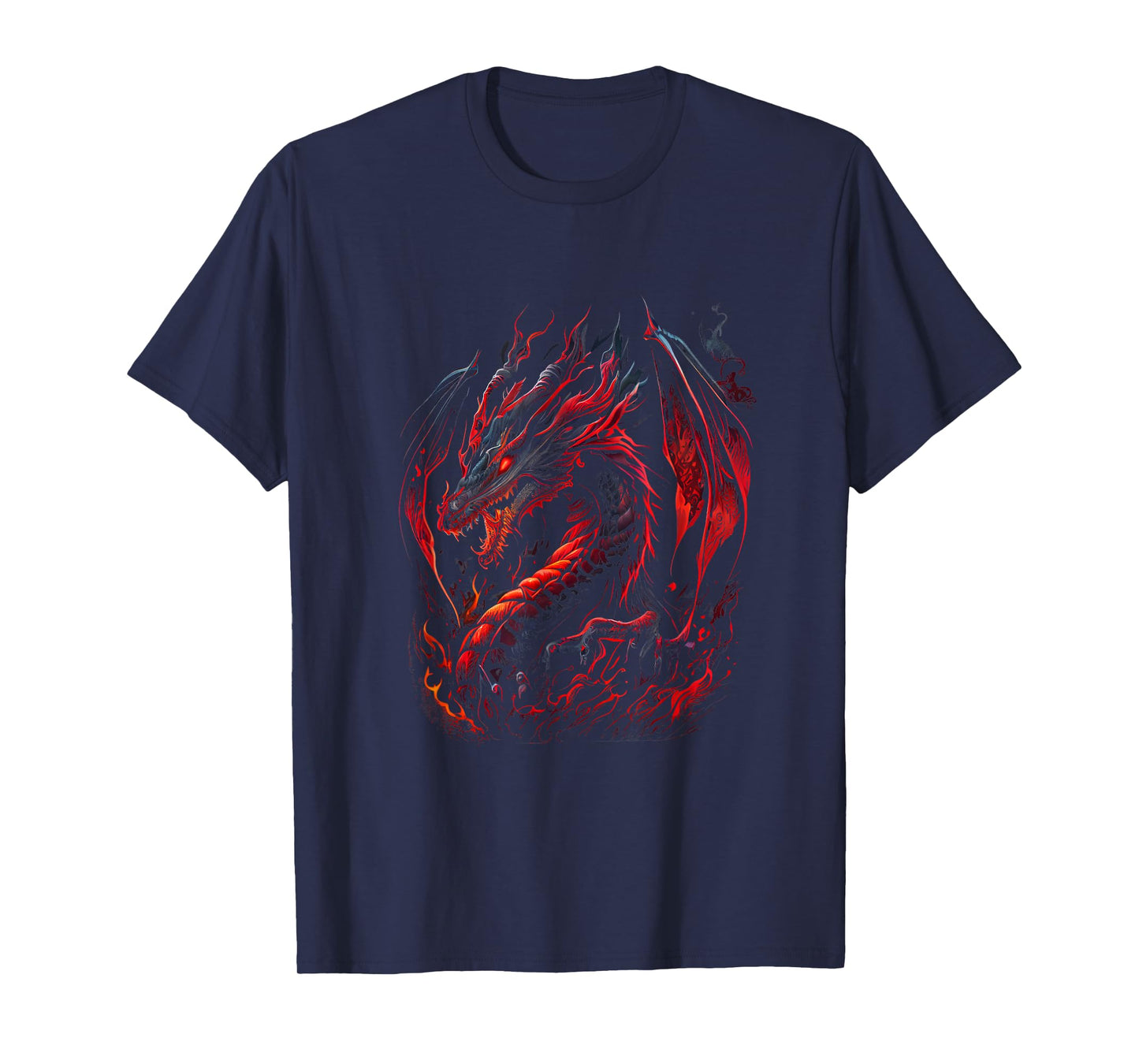 Red Chinese Firedrake Dragon - Dragon Print Art Wear T-Shirt