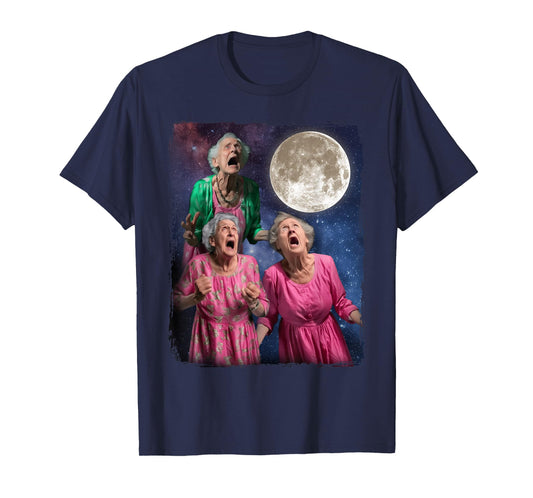 Oma Howls Den Mond an DREI Granny Moon T-Shirt