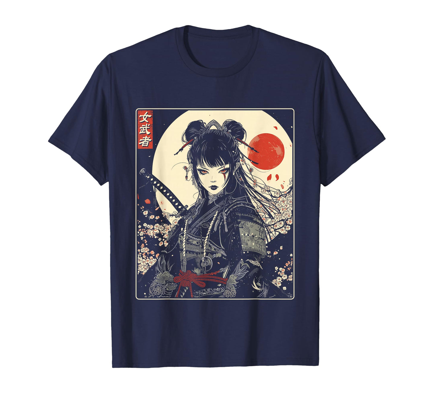 Japanese Gothic Samurai Art Woman With Katana Sword T-Shirt