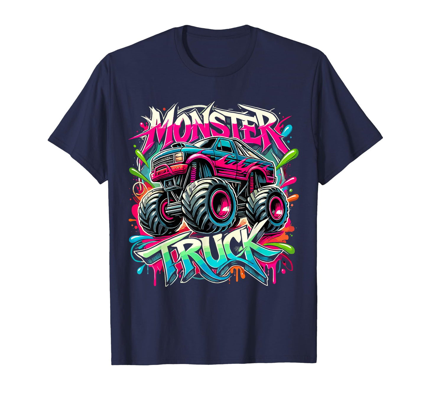 Monster Truck Colorful Graffiti Monster Truck Boy T-Shirt
