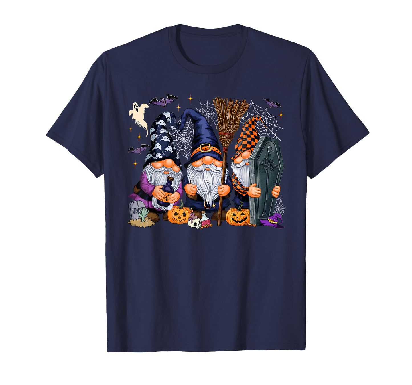 Gnome Witch Halloween Pumpkin Autumn Fall Holiday 2024 T-Shirt