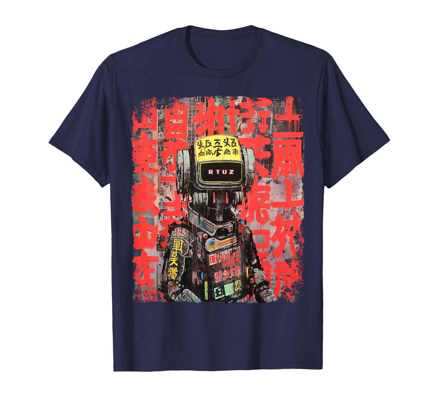 Hip Hop Y2K Vintage Hipster Edgy Urban Streetwear Robot T-Shirt