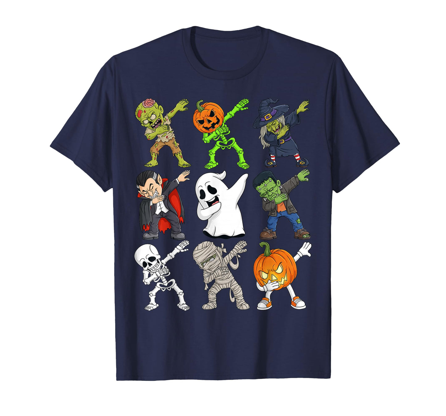 Dabbing Halloween Skeleton Zombie Scary Pumpkin Vampire Boys T-Shirt