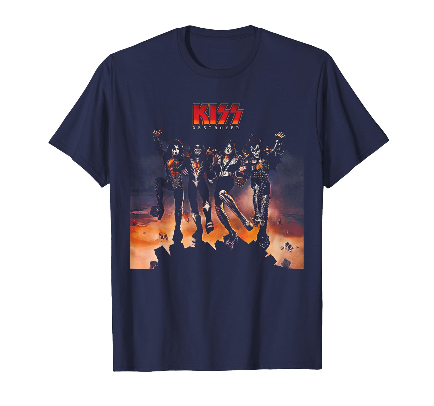 KISS Men's Classic Fit Black Destroyer T-Shirt, Small