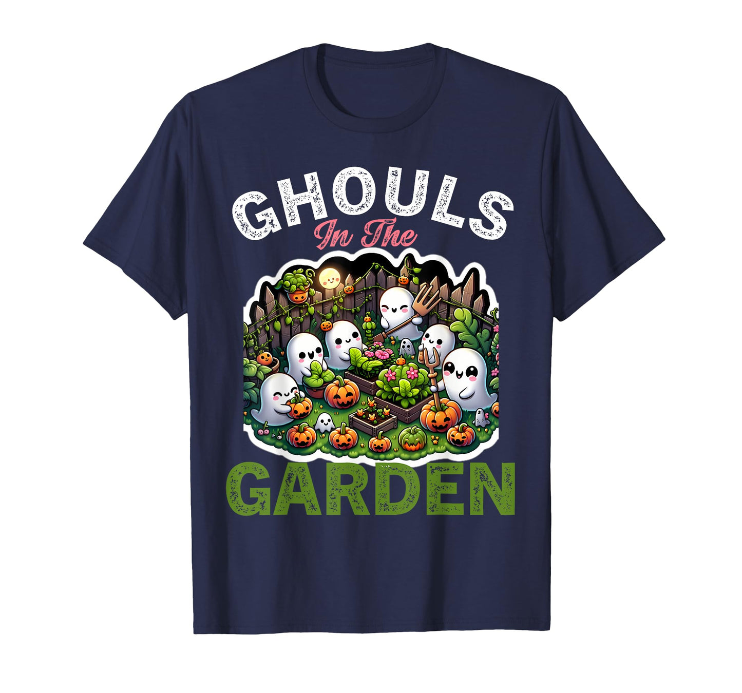 Ghouls in the Garden Spooky Halloween Ghost Gardening T-Shirt