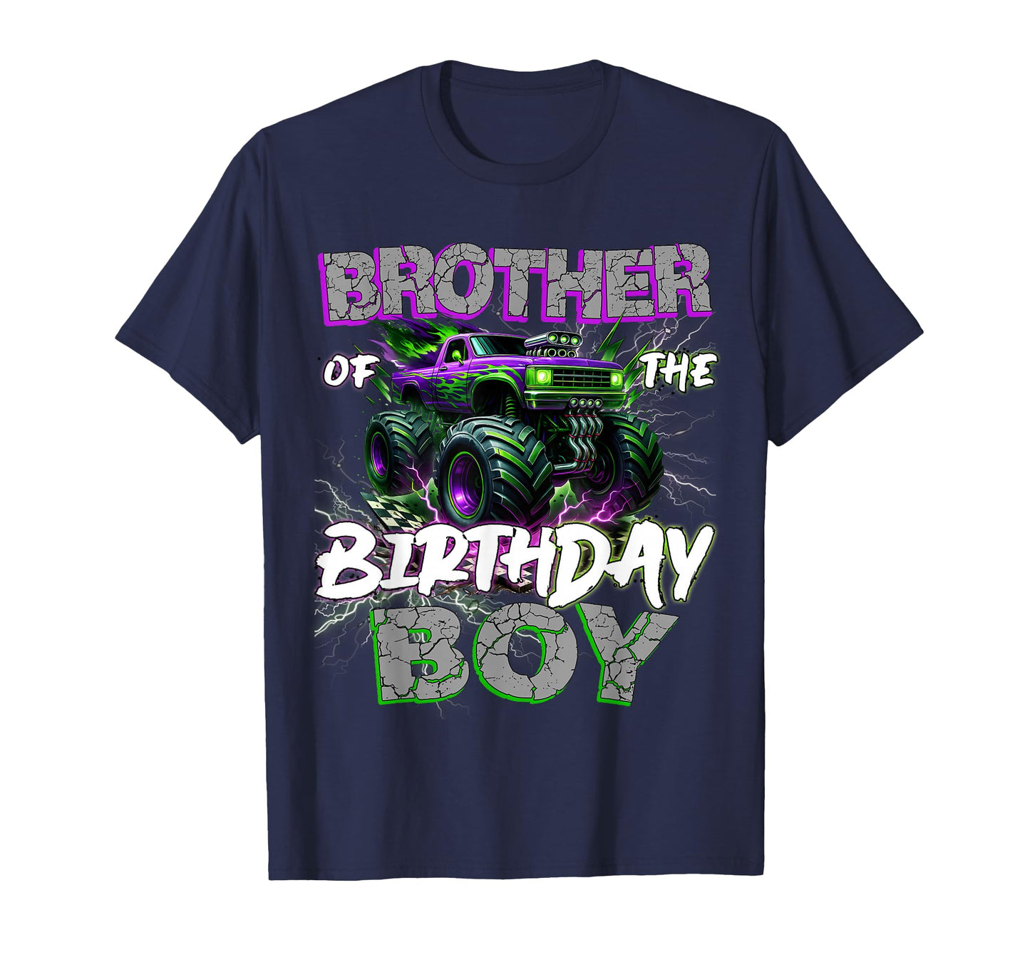 Brother Of The Birthday Monster Truck Family Matching Party T-Shirt