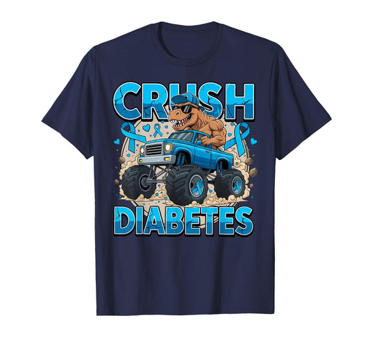 Crush Diabetes Awareness Monster Truck Toddler Boy Kids T-Shirt