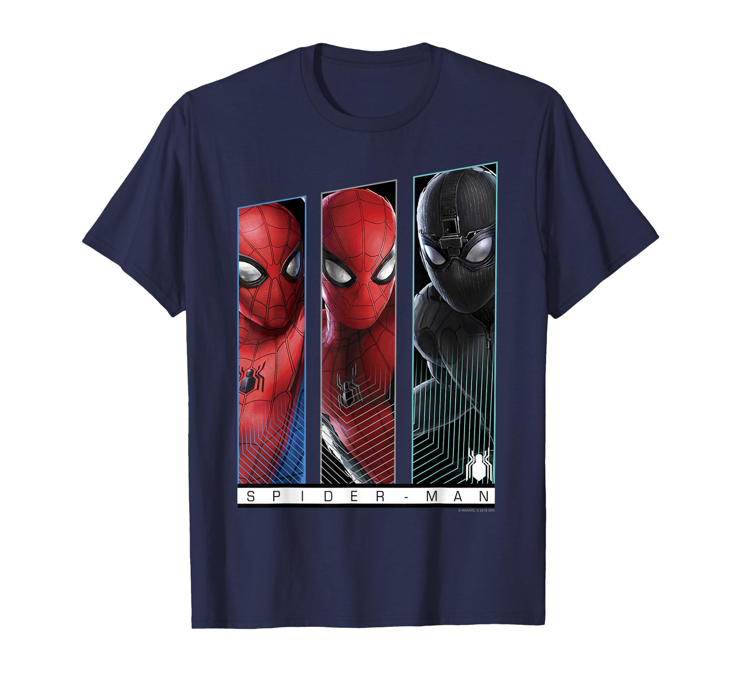 Marvel Spider-Man Far From Home Suits Panel Poster T-Shirt