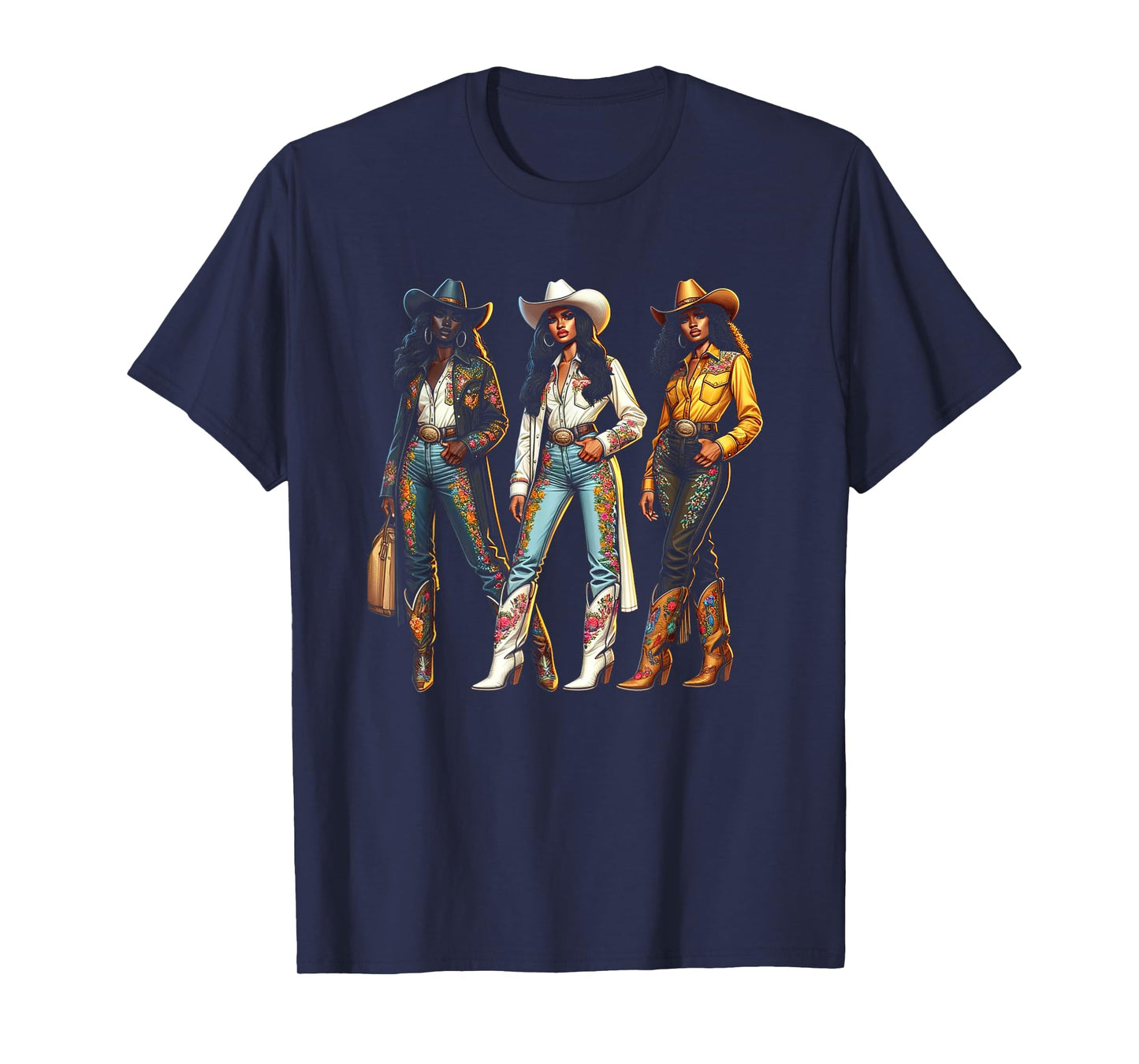Black Cowgirl Western Rodeo Melanin Black History Texas T-Shirt