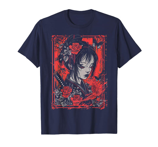 Anime Japanese Goth Cyberpunk City Samurai T-Shirt