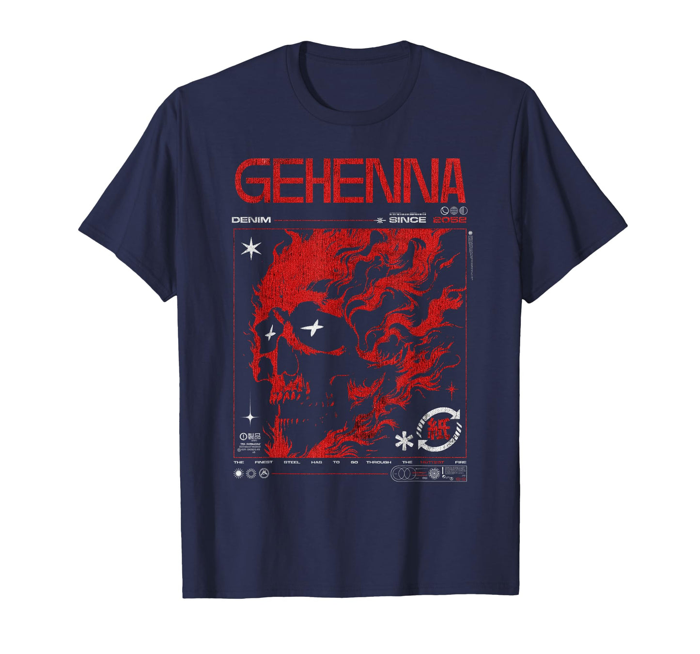 Dark Gothic Black and Red Skull Emo Y2K Grunge Streetwear T-Shirt