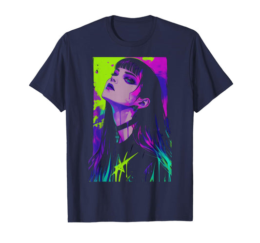 Cybergoth Cybercore Grunge Punk Goth Girl Alt Anime Manga T-Shirt