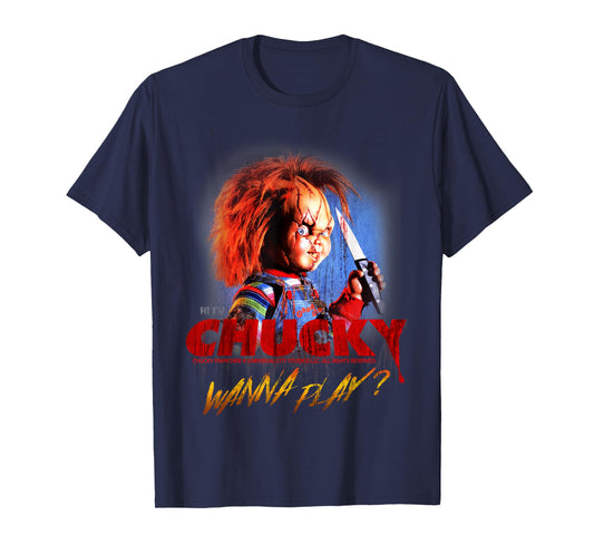 Chucky Halloween Design Wanna Play T-Shirt