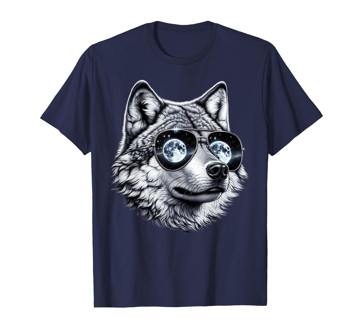 Moon Sunglasses Wolf T-Shirt