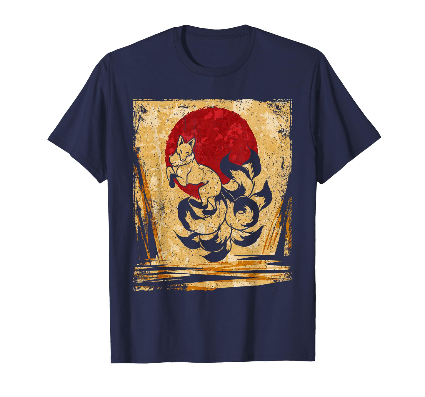 Nine-tailed fox Japanese retro art T-Shirt