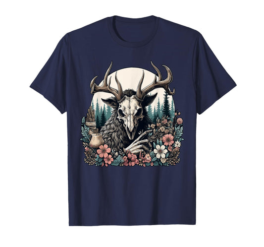 Floral Cryptid Wendigo Nature Forest T-Shirt