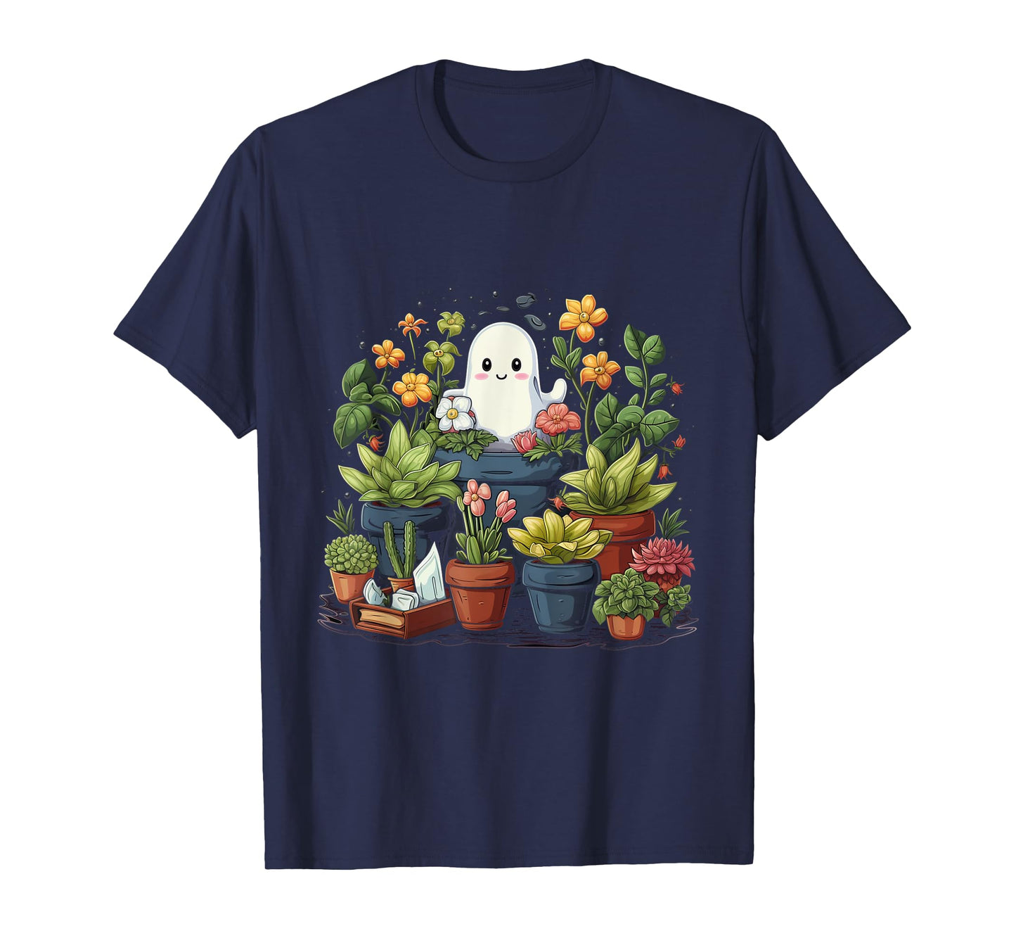 Ghost Plant Lady Halloween Ghostly Gardening Plant Lover T-Shirt