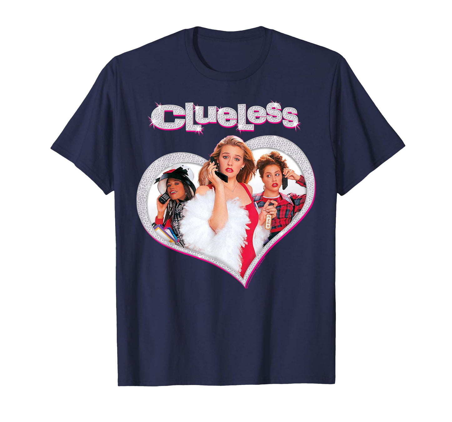 Clueless Cher's Trio Sparkle Heart Poster Graphic T-Shirt T-Shirt