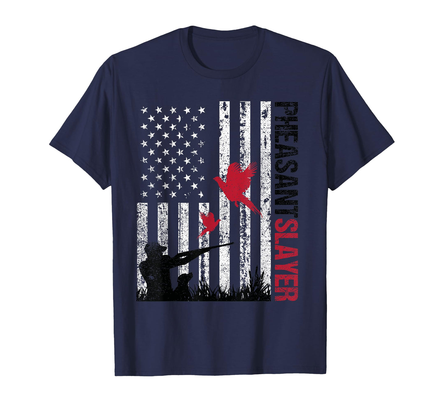 American Flag Pheasant Hunting Pheasant Slayer T-Shirt