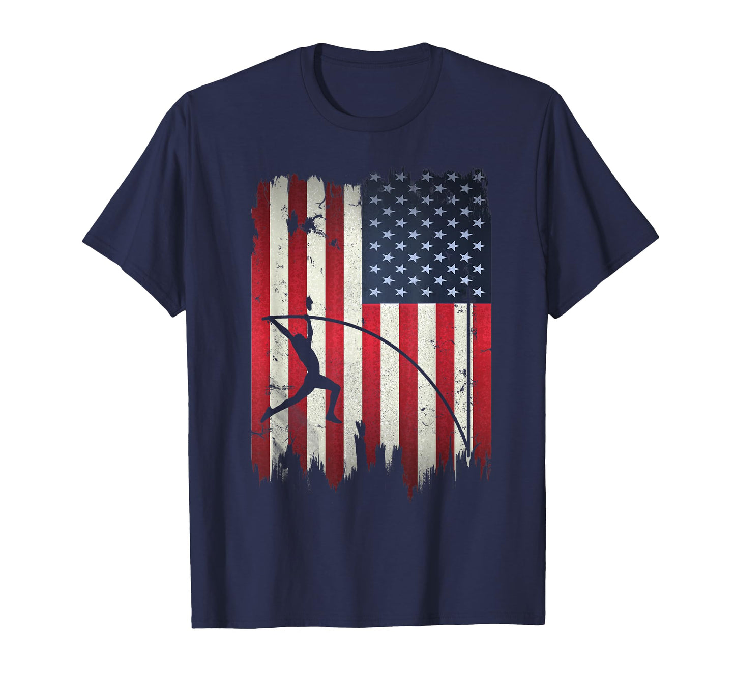 Pole Vault USA American Flag 4th of July Jump Sports Gift T-Shirt