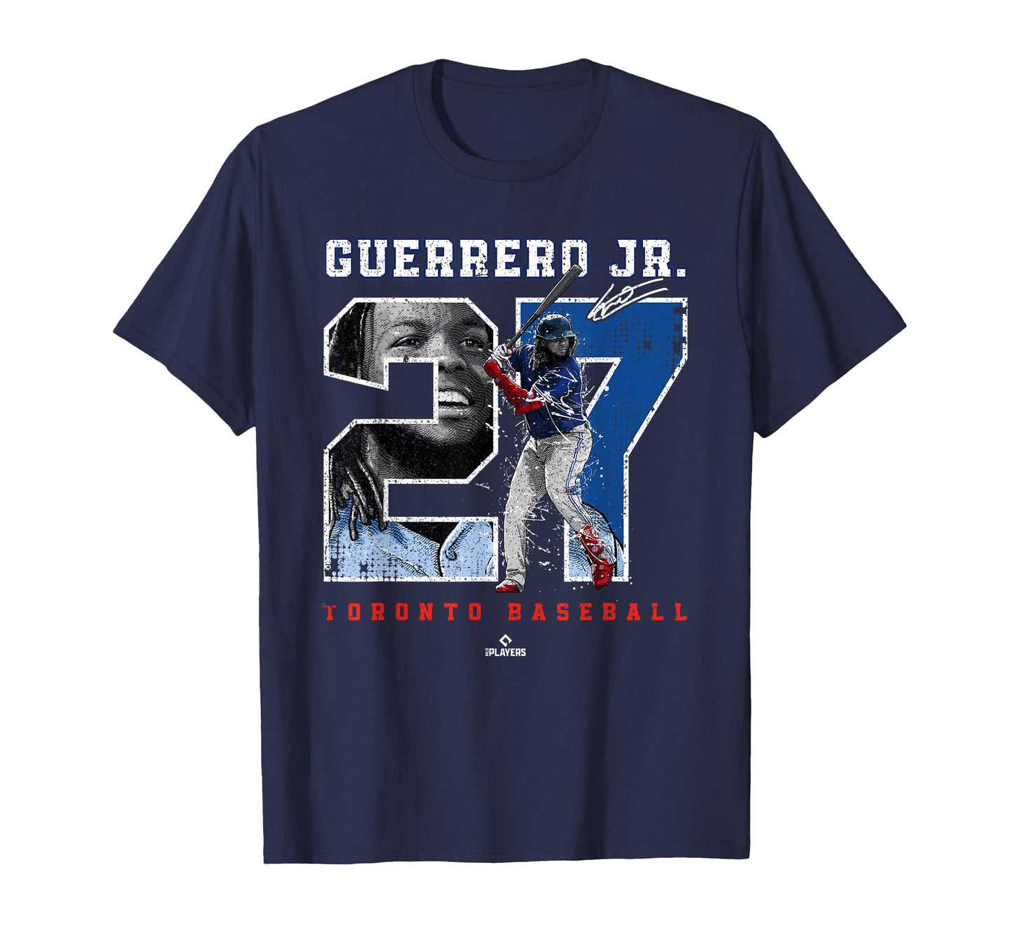 Number and Portrait Vladimir Guerrero Jr Toronto MLBPA T-Shirt