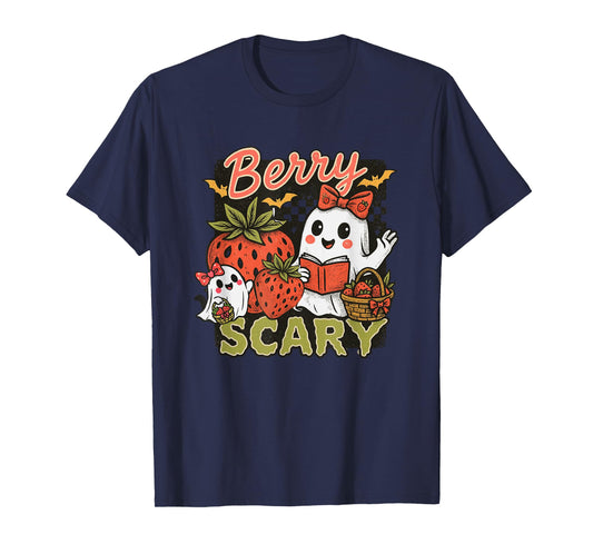 Berry Scary Cute Ghosts Strawberries Fun T-Shirt