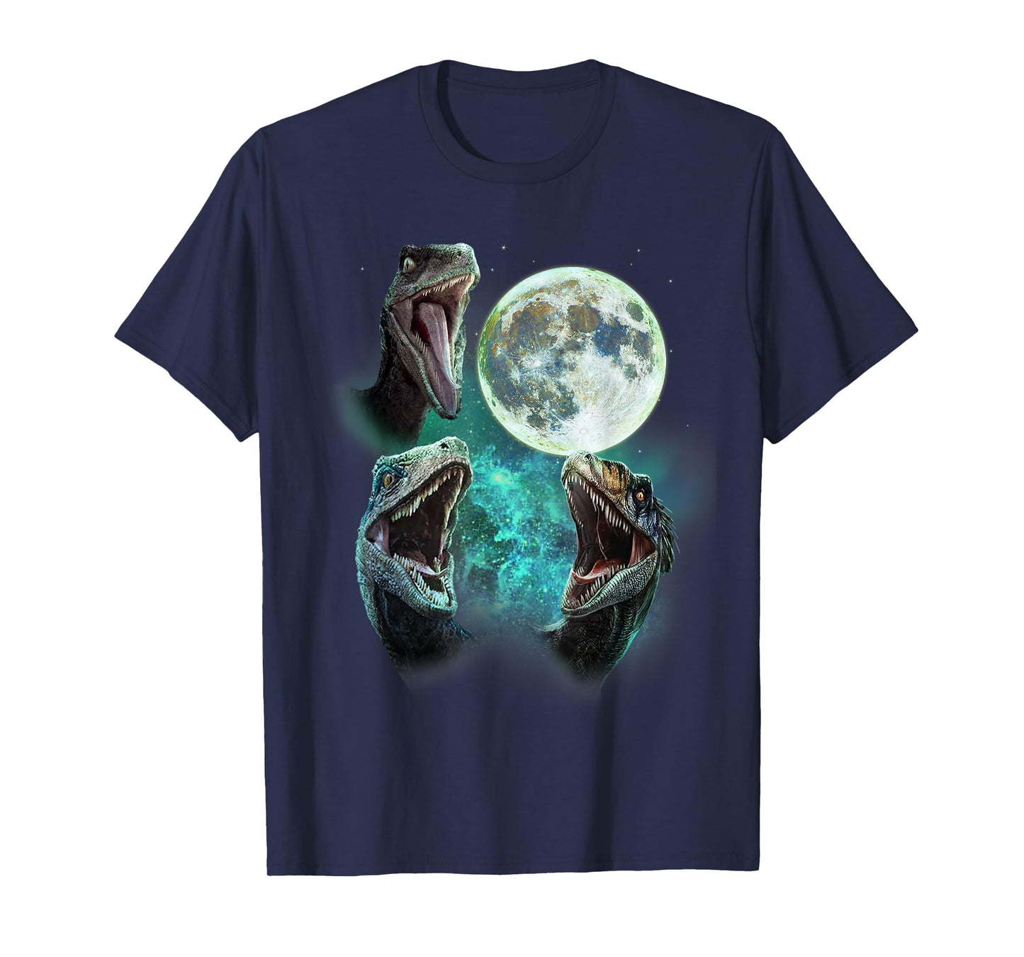 Velociraptors Howl at the Moon - Funny 3 Wolfs Parody T-Shirt