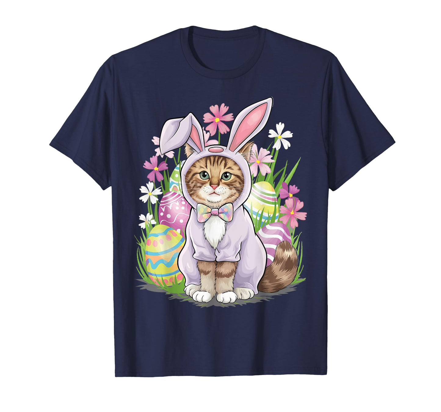 Easter Cat T-Shirt for Men Women Girls Kids