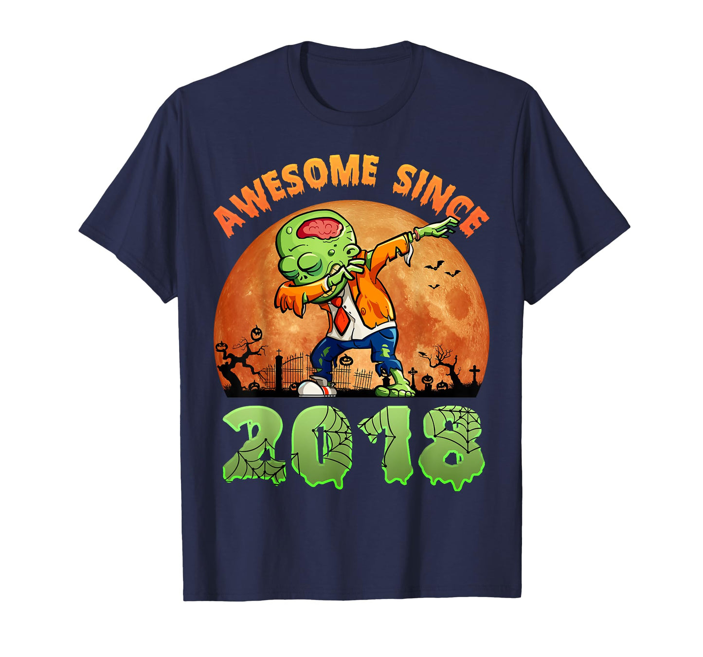 6th Birthday Halloween 6 Years Old Zombie Awesome Since 2018 T-Shirt