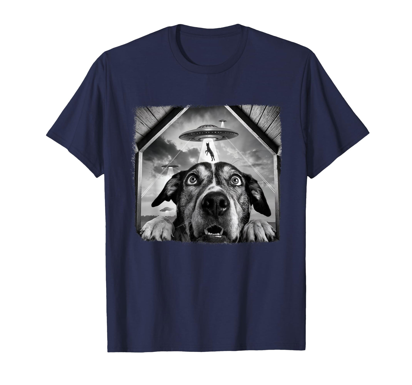 Dog Abducted By Aliens Funny Halloween Ufo Dog Mom Dad T-Shirt for Men Women