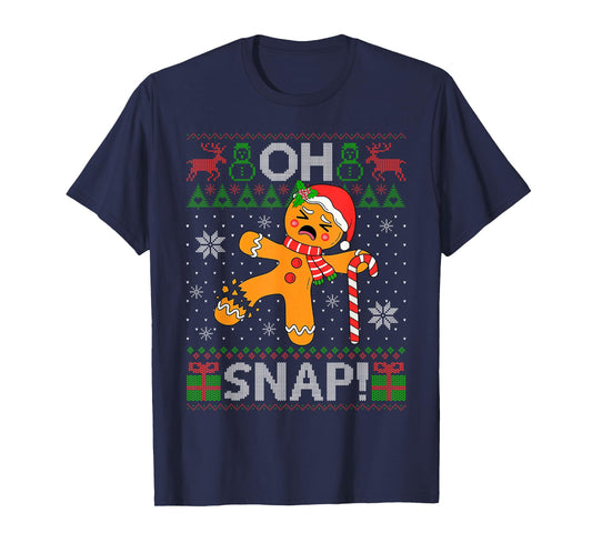 Gingerbread Man Oh Snap Christmas Cookie Funny Ugly Xmas T-Shirt